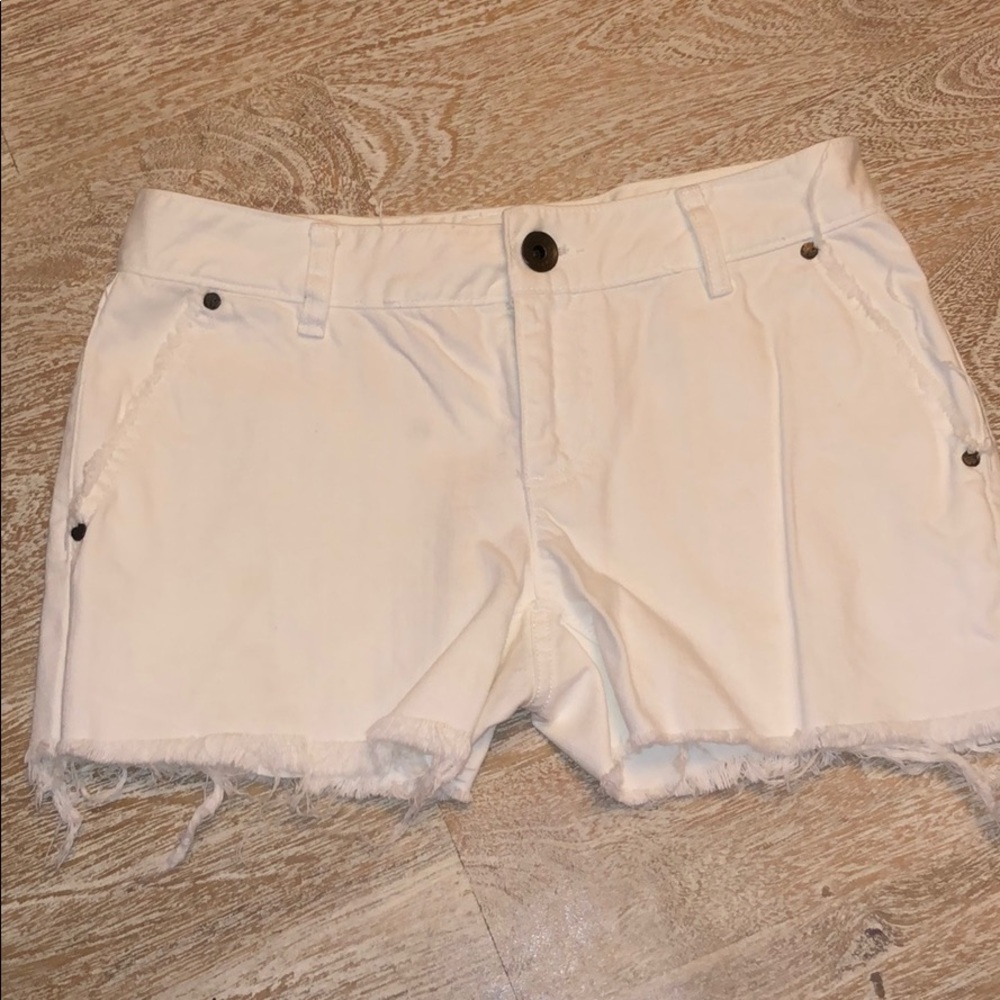 Patrick Robinson target white denim jean shorts